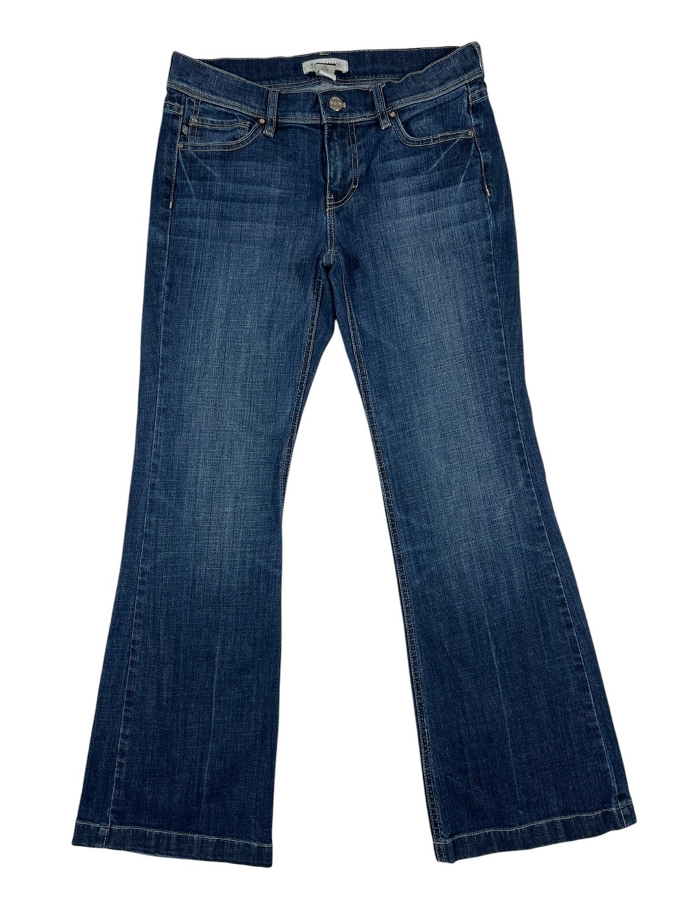 WHITE HOUSE BLACK MARKET NOIR collection flare jeans dark/med wash size 6S